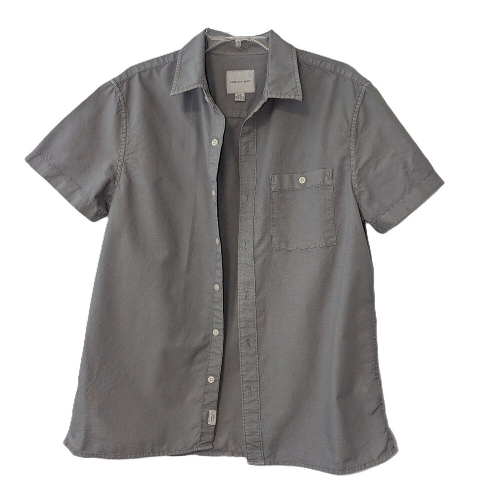Men's American Eagle Gray Button Down Casual Shirt Size M